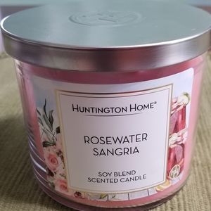 Huntington Home Soy 3 wick Candle Rosewater Sangria 14 oz Aldi Fragrance